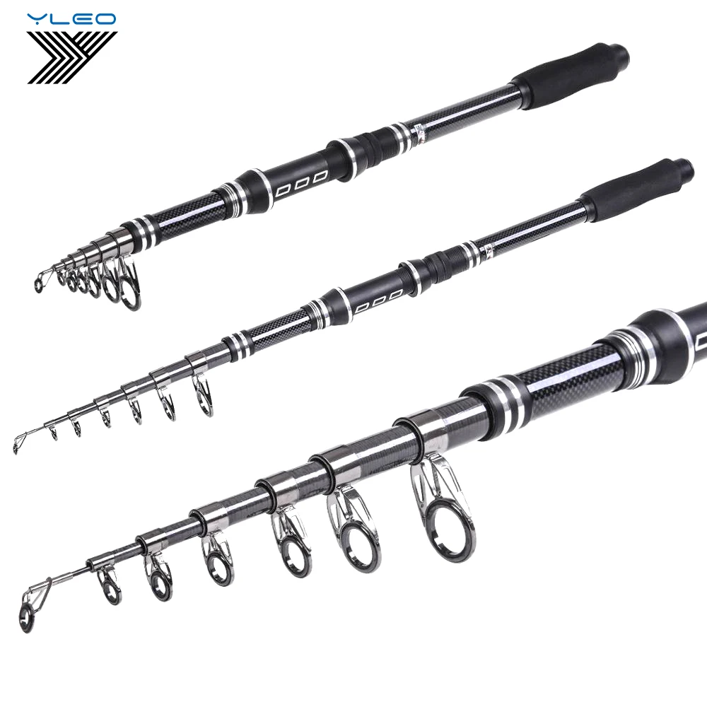 YLEO супер жесткая карбоновая удочка морская портативная телескопическая из