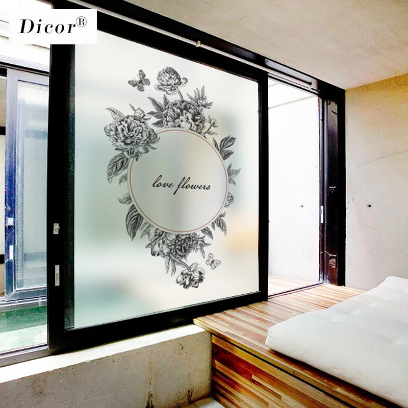 Антистатическая клейкая пленка для окон DICOR матовая непрозрачная тонированная