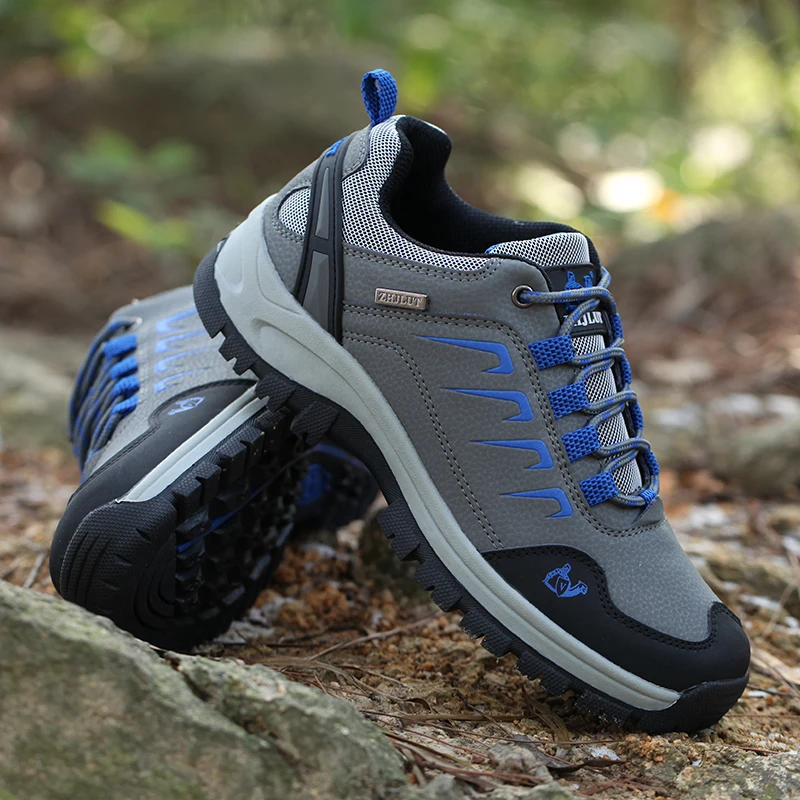 

Men Outdoor Hiking Shoes Waterproof Hunting Trekking Boots Athletic Breathable Suede Leather Climbing Trail Shoes Sneakers