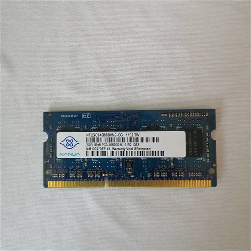 

Laptop ram Nanya-memoria ddr3 para portátil, 2GB, 1RX8, PC3-10600S-9-10-B2, 1333, 2GB, 1333MHz, 1,5 V notebook memory