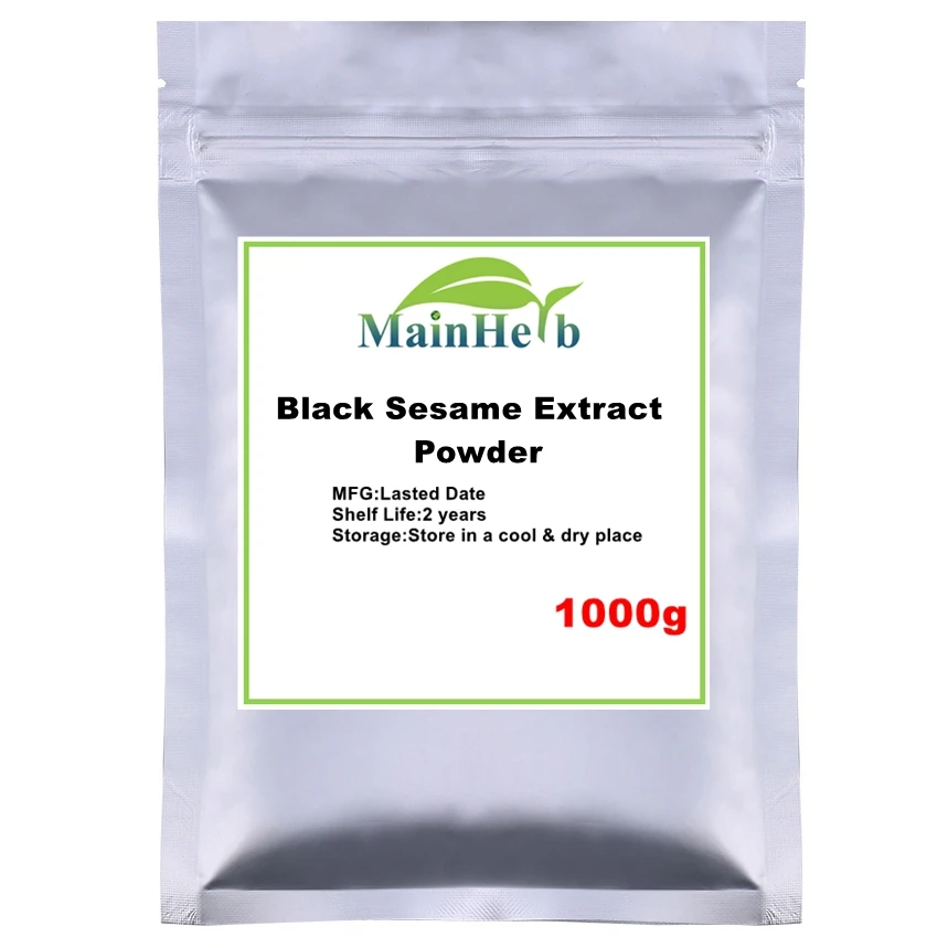 

50-1000g Black Sesame Extract Powder,Black Sesame Powder Hair Blackening,Liver Protection