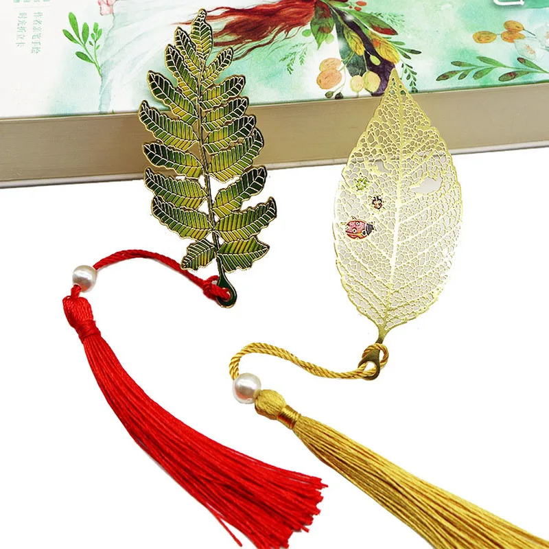 1 шт. креативная металлическая Закладка для книги листья в китайском стиле