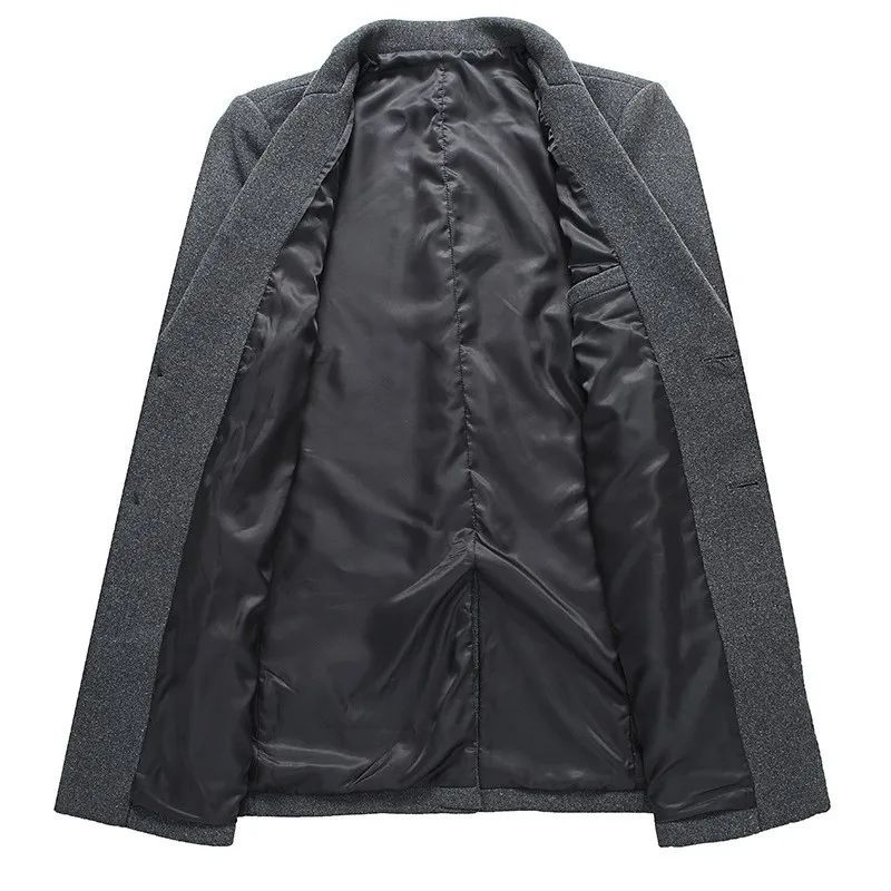 

Man Coats M-XXXXL Winter 2023 Mens Autumn Long Coat Slim Wool Jacket Men Casual Gray Woolen Blend Coat Mens Overcoat Plus Size