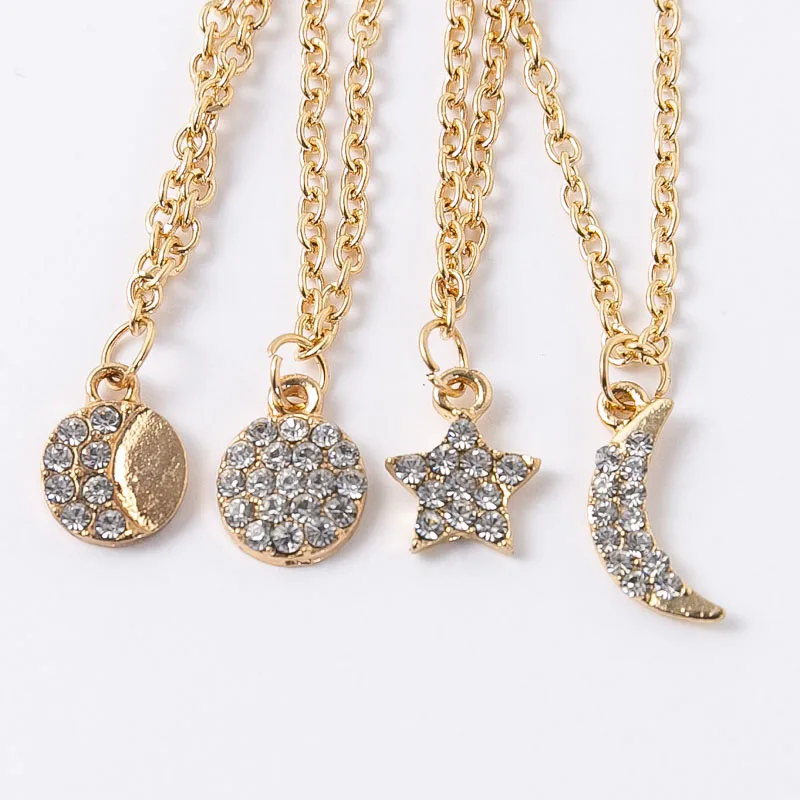 

Classic moon multilayer statement necklace Trendy styles silvery fine jewelry Women fashion clothing accessories summer 2019 new