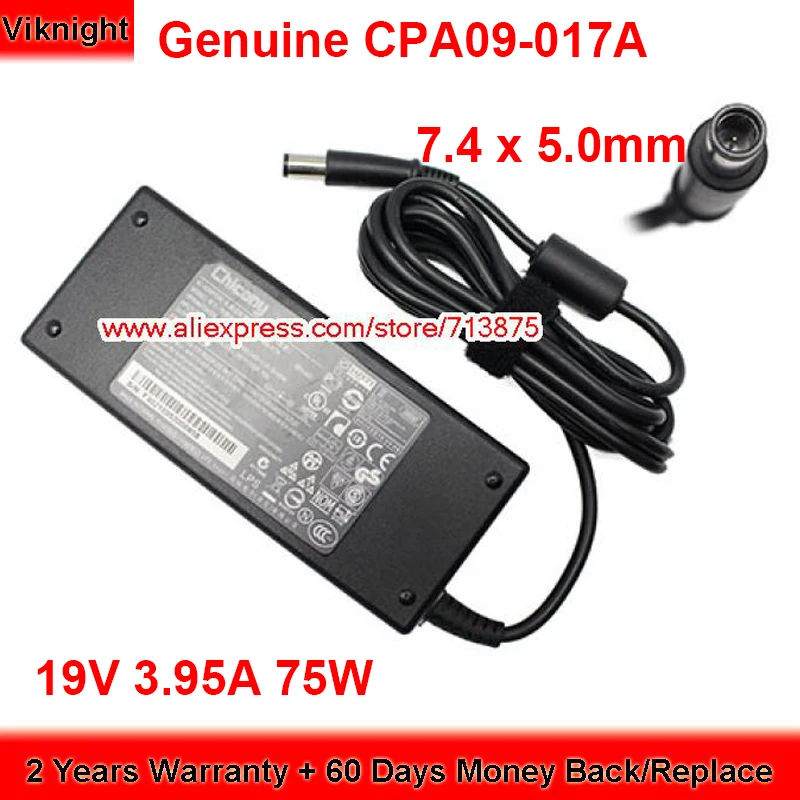 Оригинальный адаптер переменного тока CHICONY 0W2J36 CPA09 017A 19V 3.95A для DELL INSPIRON 400 ZINO HD блок