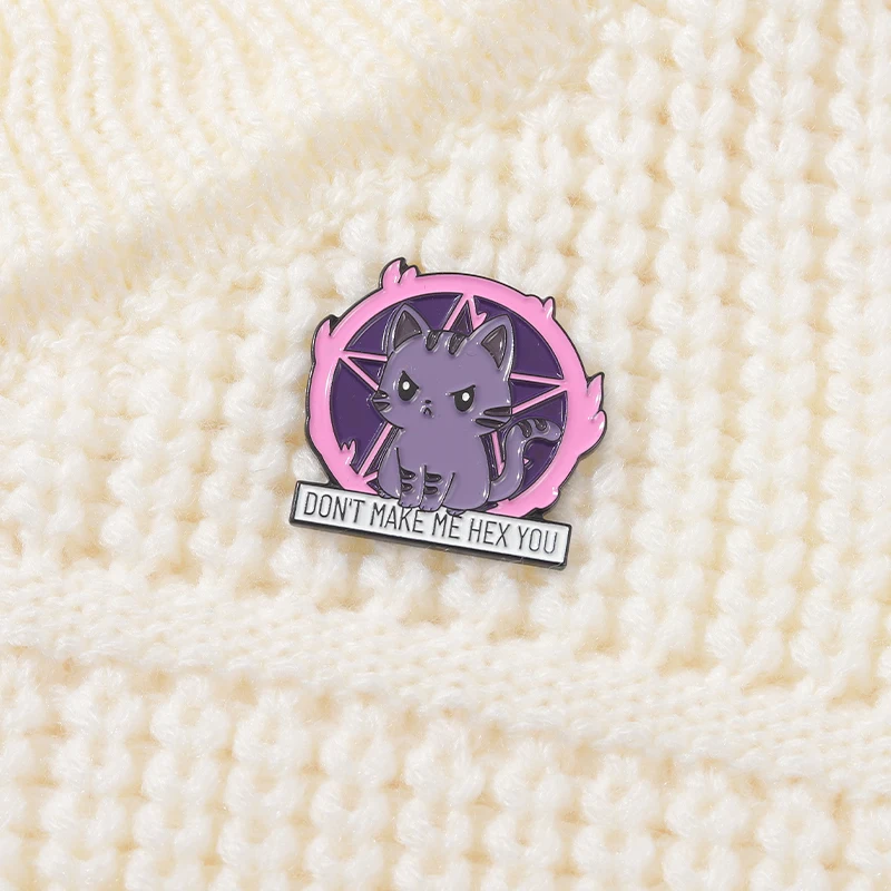 Эмалированные булавки в виде мультяшного кота Сатаны | Украшения и аксессуары