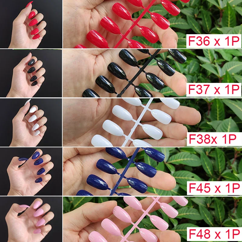 F7-5PCs Mix Colors 18 смешанных цветов короткие круглые кончики для Ногтей Полное покрытие накладные кончики для Ногтей пресс на поддельные ногти яркие цвета - Цвет: F7-5PCs Mix Colors