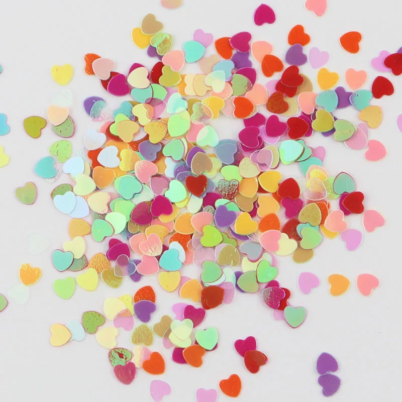 Mini Nail Sequins 4mm Love Heart Shape Sequin Paillette PVC Loose Glitter Paillettes Craft Wedding Decoration Confetti 20g