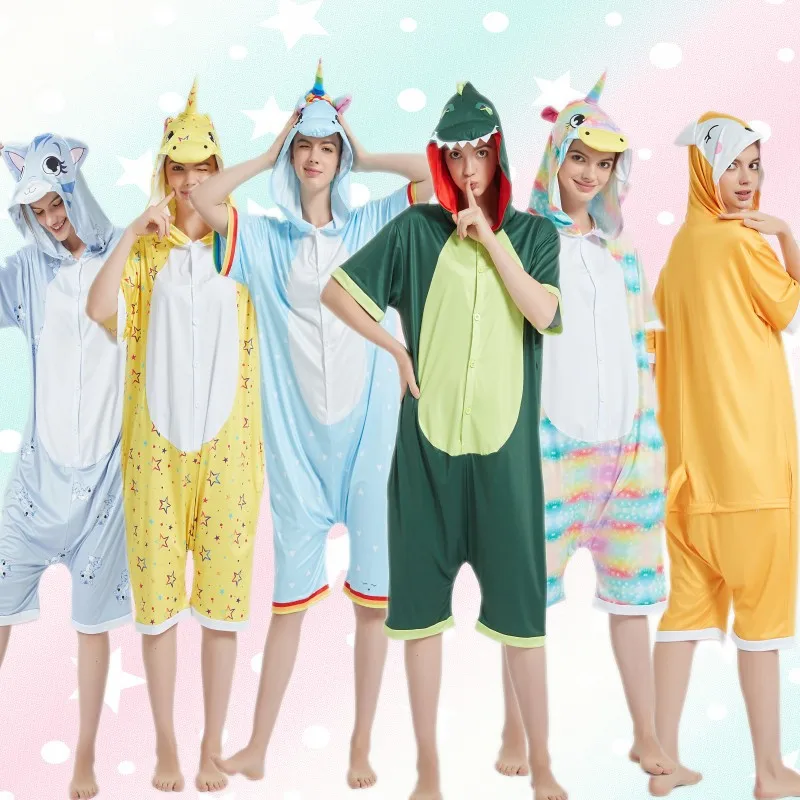 Пижама для детей и взрослых с милым единорогом пижамы мультяшными животными