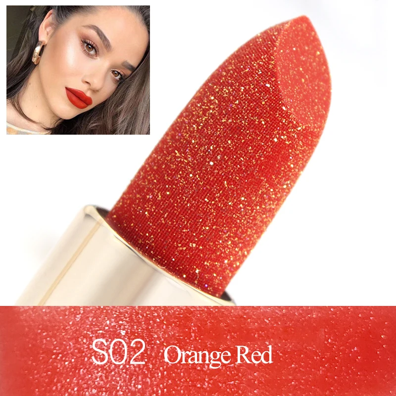 3 цвета Алмазная блестящая Увлажняющая помада длительное мерцание Классическая