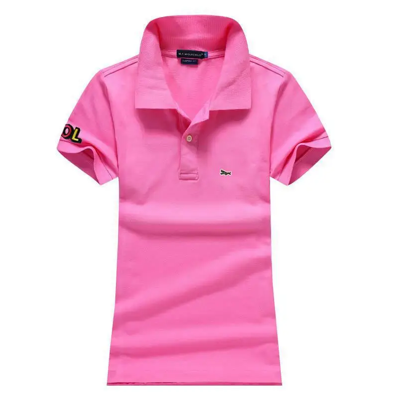 Высококачественная Новинка 2020 женская рубашка-поло с коротким рукавом 100% хлопок