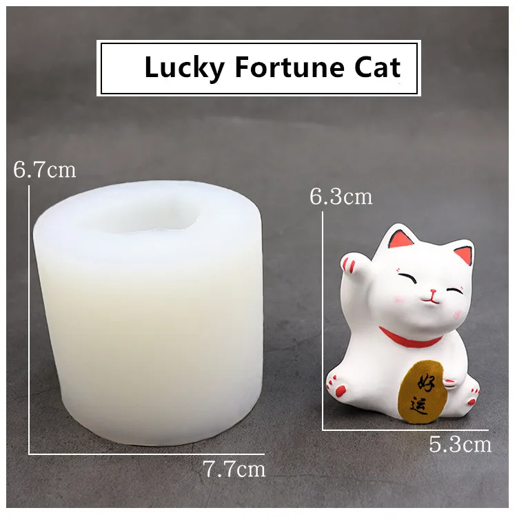 Новый DIY кошка шоколад лампы в форме свечи прессформы Лаки Фортуна Cat Силиконовые