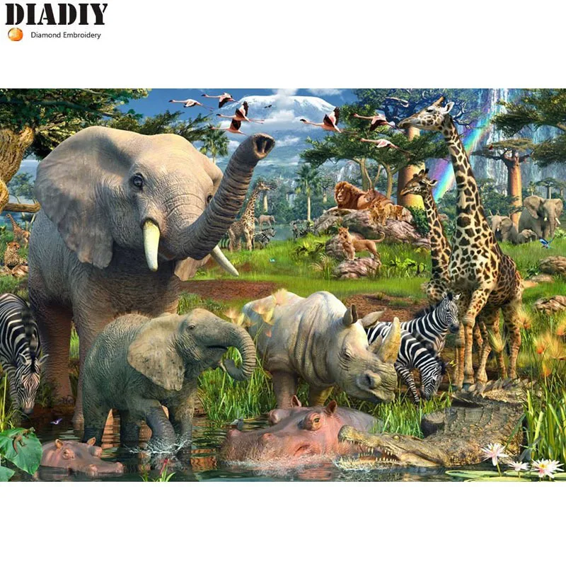 

DIADIY круглая и квадратная Алмазная вышивка, животные, полная, 5D,DIY алмазная живопись, вышивка крестиком, 3D, Алмазная мозаика, Декор