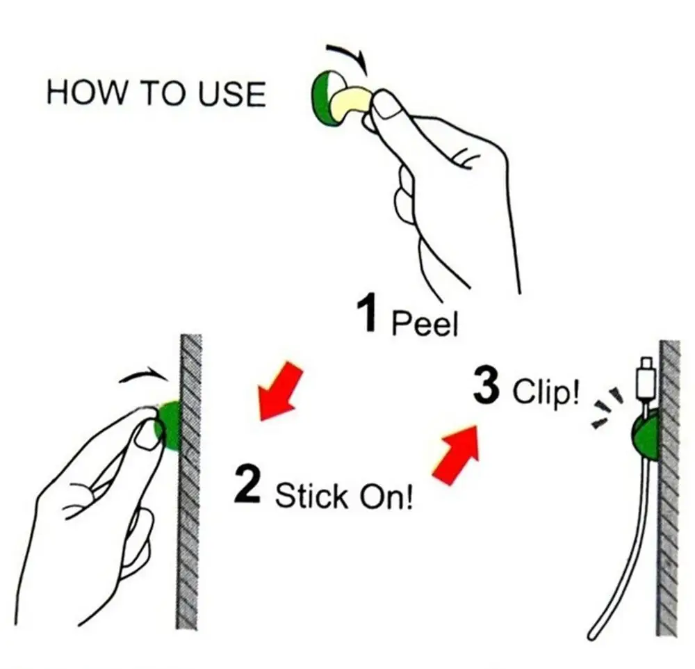 10/20 шт. зажимы для кабеля органайзер устройство хранения проводов на рабочем