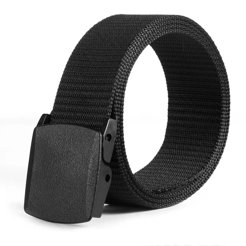 

1pc Top quality 3.8 cm wide casual canvas belt Outdoor Alloy Automatic buckle men Belt Unisex tactical belt