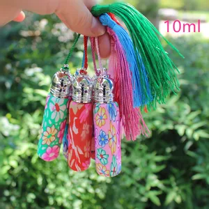 50 шт.лот милый 6 мл 10 мл стеклянный рулон на бутылках флакон из полимерной глины для эфирного масла пустые флаконы для духов с роликовым шариком