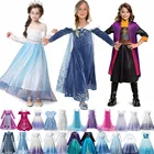 Платье для девочек, Снежная королева, Анна, Эльза, 2 платья, для дня рождения, карнавала, вечевечерние, маскировка, 2021