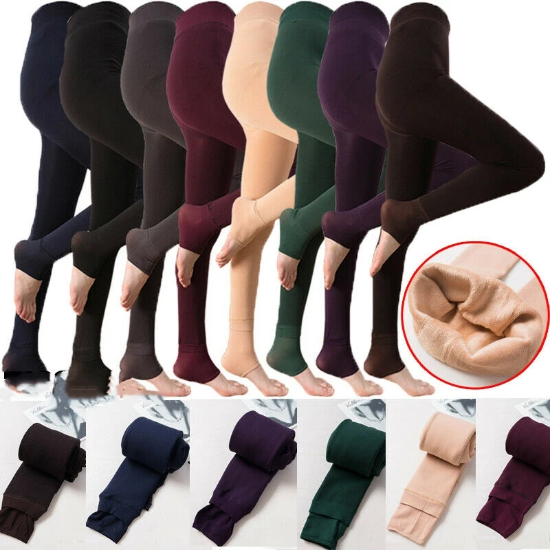 Новинка женские колготки с подкладкой теплые зимние плотные однотонные мягкие