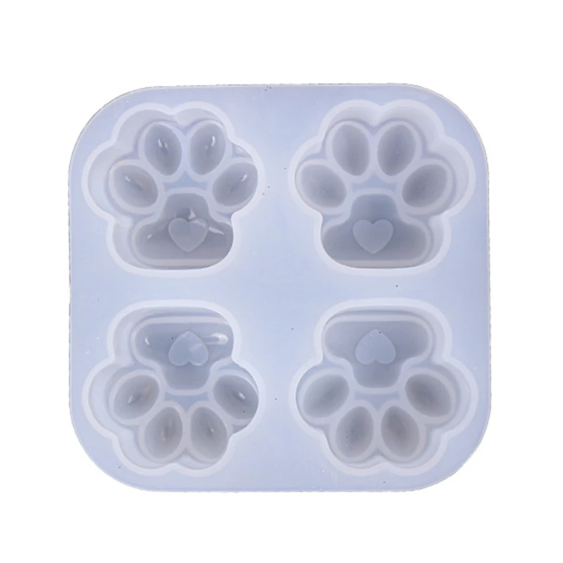 

Shiny Glossy Silicone Resin Molds Cat Paw Silicone Mold DIY Keychain Pendant Jewelry Epoxy Resin Crafting Molds