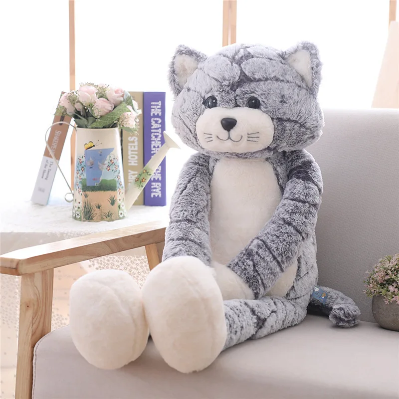 

Кошка плюшевая, 50/70 см, мягкая, с длинной ногой