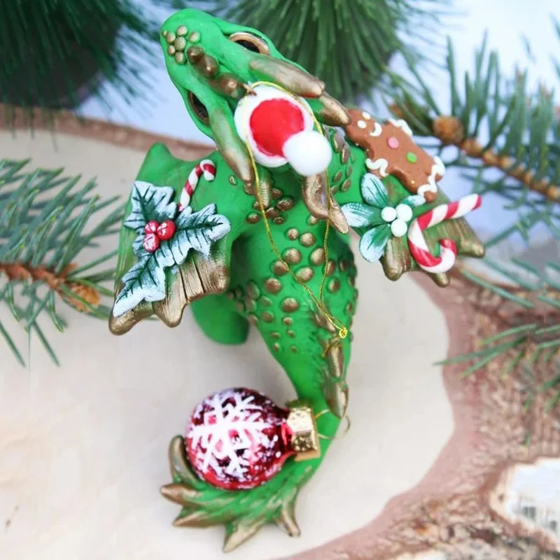 

Santa Baby Dragons Christmas Ornament With Lanyard Cute Christmas Dragons Toy For Home Decorative L5