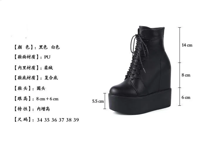 Новый осень зима с коротким голенищем Поднятый ботинки Мартенс на высоком