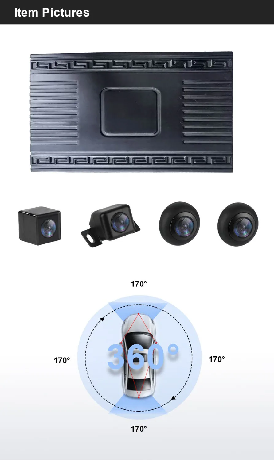 Камера для парковки панорамная 2021 градусов водонепроницаемая бесшовная с