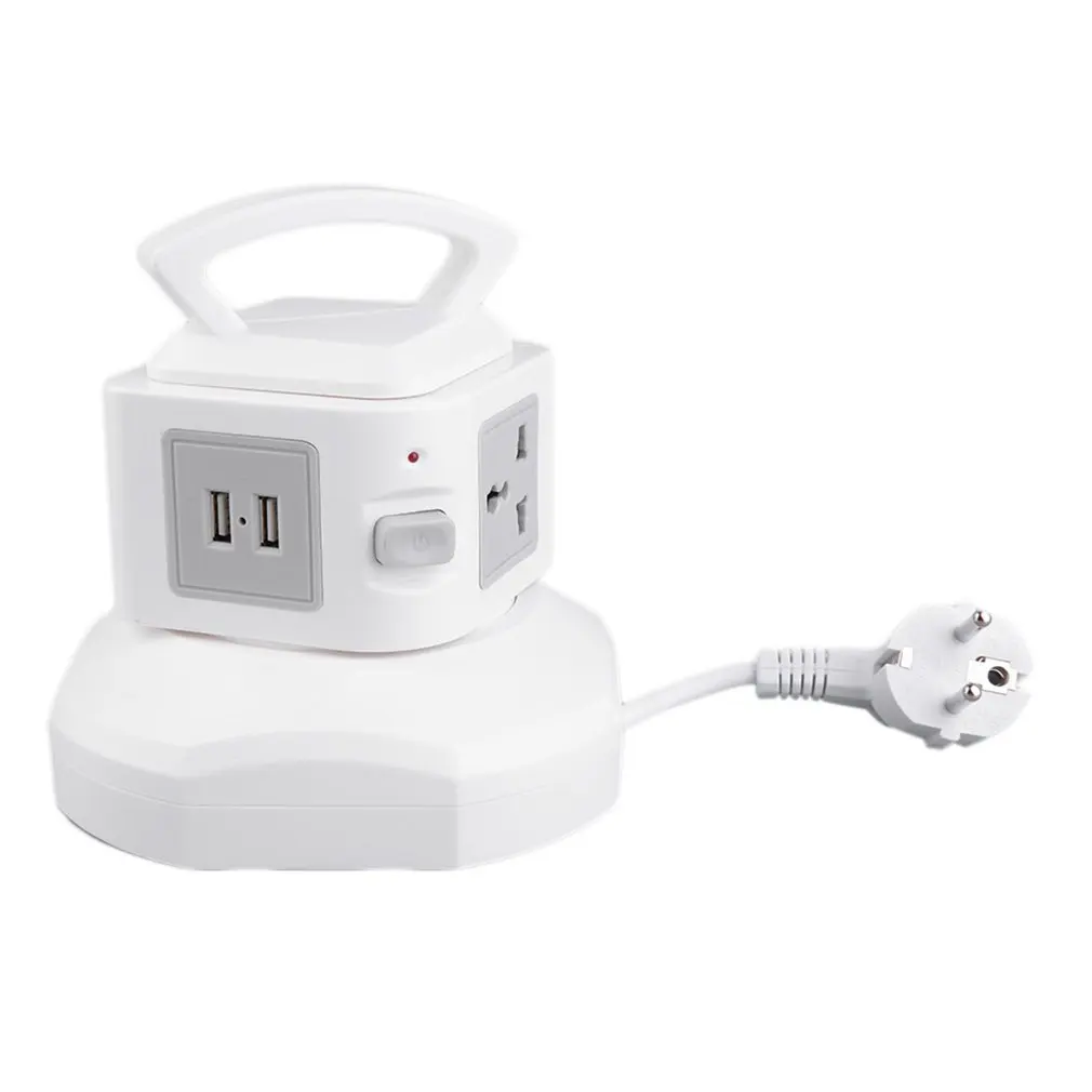 PC + ABS Smart Anti-Thunder защита от перегрузки 3-Outlet с 2-USB портами розетка защищенная