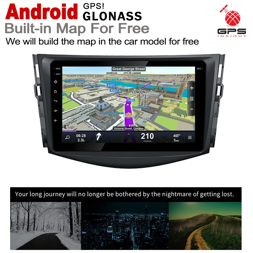 ZaiXi IPS 2 din Автомобильный dvd плеер Android для Toyota RAV4 2005 ~ 2012 GPS навигация Мультимедийная