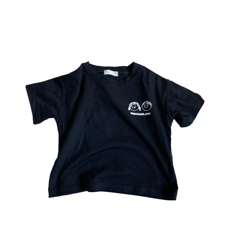 

Korean style children cartoon short sleeve T shirts unisex kids cotton loose casual Tops