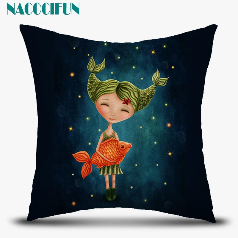 

С милым принтом в виде персонажей из мультфильма, детские наборы для девочек чехол для подушки с принтом наволочки 45*45 см квадратный диванны...