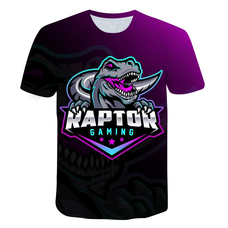 

Jurassic summer children 3D printed T-shirt casual and handsome tops Jurassic World children boys and girls cool T-shirt 4-14T