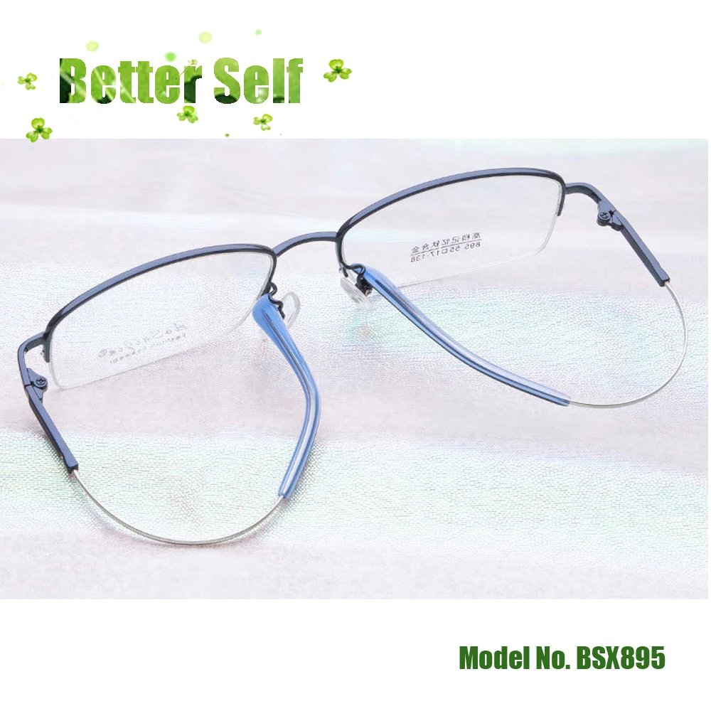 Очки мужские Полуободковые из титанового сплава Металлические очки с памятью