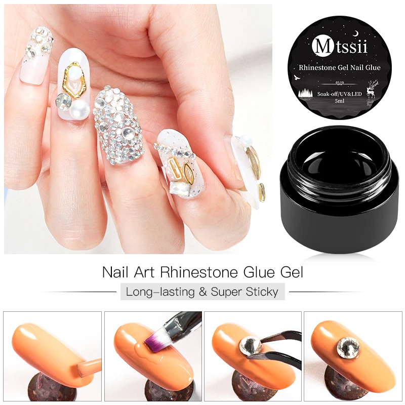 Mtssii лак для ногтей гель приклеивания страз клей УФ искусство горный хрусталь