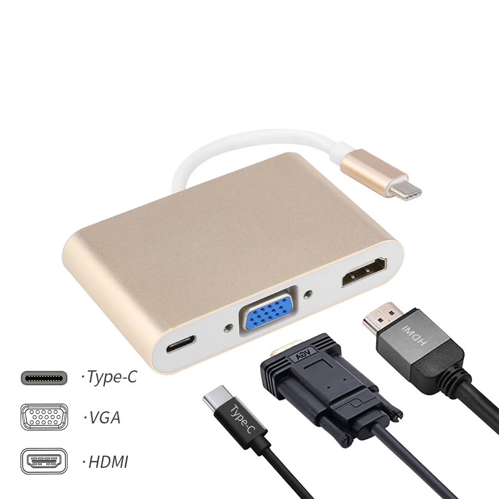 OMESHIN концентратор USB Type C к 3 0 HDMI VGA аудио адаптер 5 в 1 многопортовый конвертер Тип