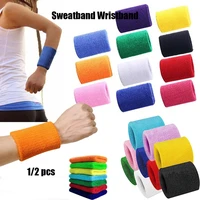 wraps guards solid color volleyball basketball cotton wrist band sport sweatband gym sweat wristband tennis hand bands