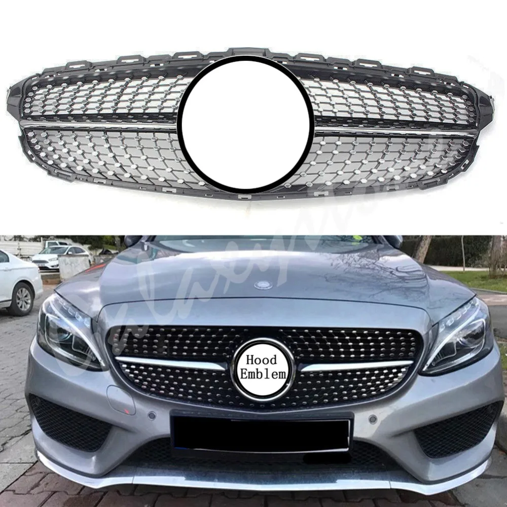 Автомобильная решетка бампера для переднего гриля подходит Benz C class C200 C250 C300 C350 W205