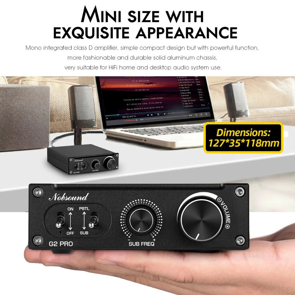 Douk аудио hi-fi G2 сабвуфер/полночастотный мини моно канал TPA3116 цифровой Класс D домашний аудио усилитель мощности 100 Вт/300 Вт