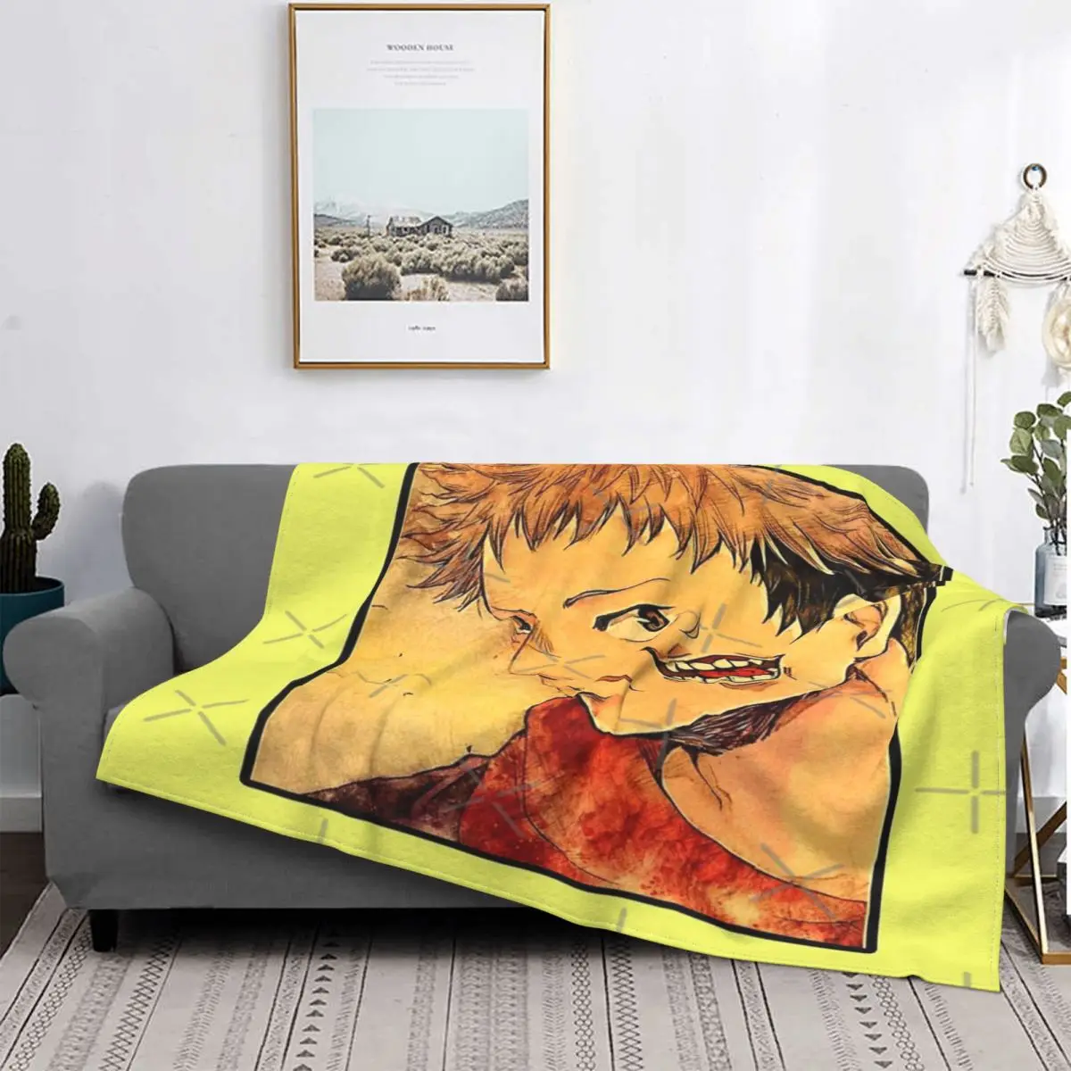 

Itadori Yuji juютсу Kaisen, manta fresca, colcha para cama, sofa a cuadros, funda con капуча, toalla de playa de lujo