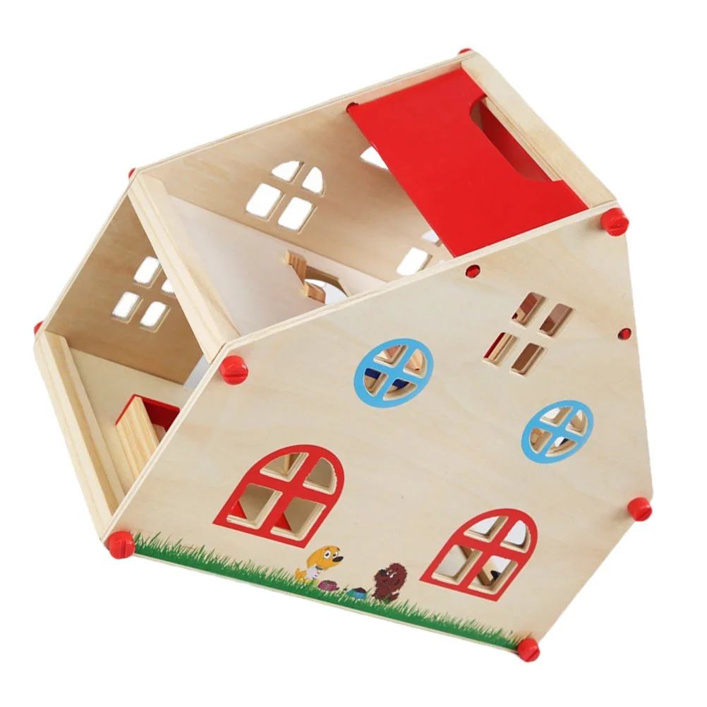

1 Set Creative Kids Imitation Mini House Wooden Children Plaything Interactive