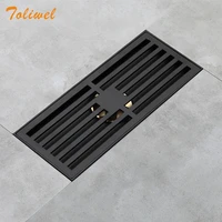 black stainless steel bathroom floor drain rectangle water drainer 8 x 20cm bathroom accessories wf0061ii