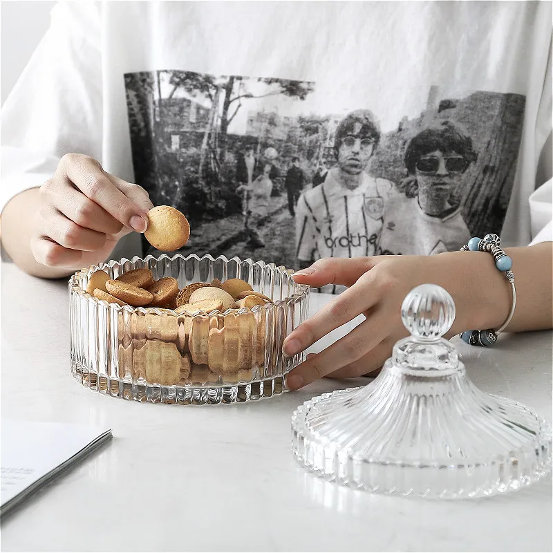 Прозрачные стеклянные емкости для хранения ювелирных изделий банка конфет