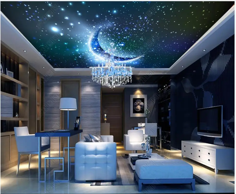 Потолочные 3d обои на заказ zeinith фантастическое звездное небо луна звезды