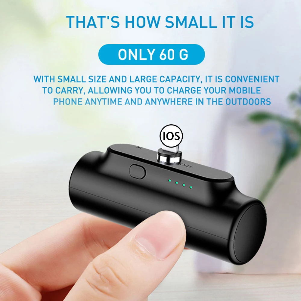 

Mini Magnetic Charger Set 3000mAh Emergency Portable Battery Charger for Micro/iOS Interface/Type-C Smartphone