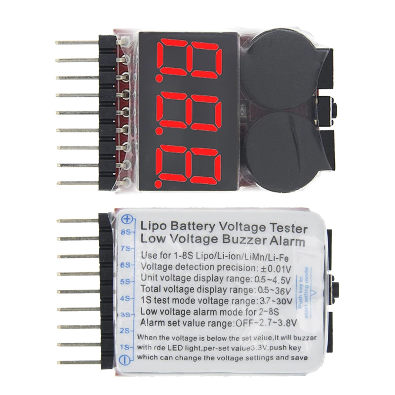 1S-8S 3.7V Lithium Battery Capacity Indicator Module Electric Vehicle Battery Power Tester Li-ion 1-8S Low Voltage Buzzer Alarm