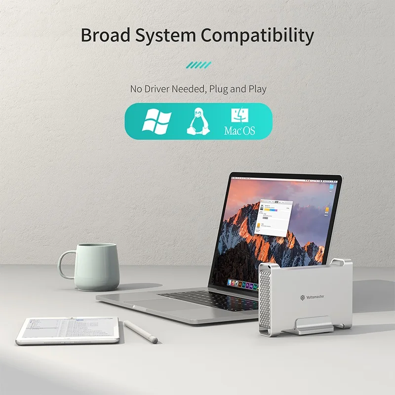 yottamaster dr1c3 35 hddssd case sata3 1 gen2 10gbps max uasp supported 3 5 16tb max type c external hard drive enclosure free global shipping