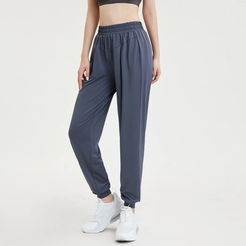 Women Running Loose Pants Fitness Gym Breathable Trousers Workout Clothes Sweatpants Elastic Waist Yoga Pant With Pockets