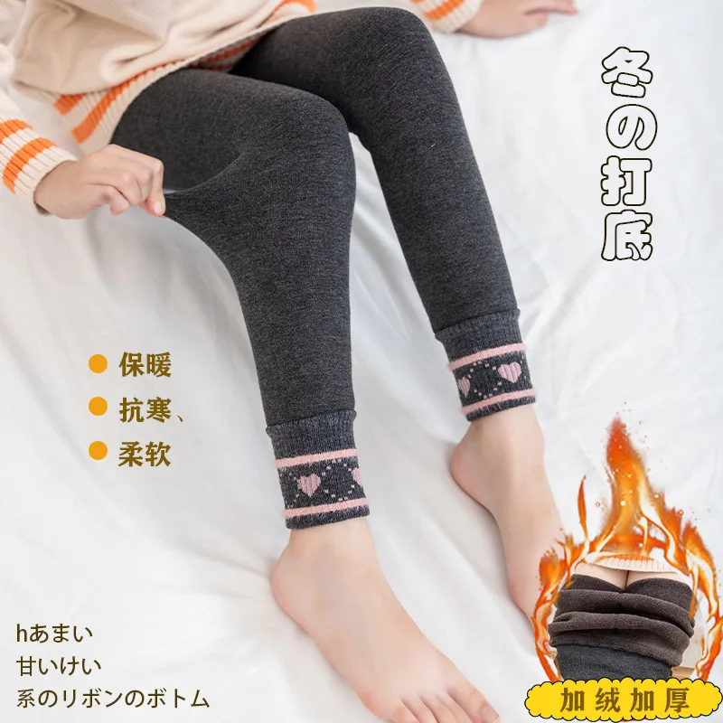 

Girls Leggings Autumn Winter Plus Velvet Thickening Baby Girl All-match Long Pants Kids Outer Wear Warm Children's Pants