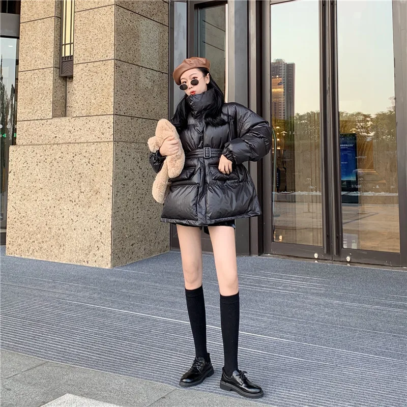 Шикарное короткое пальто для женщин с капюшоном пекарня большой размер зимнее