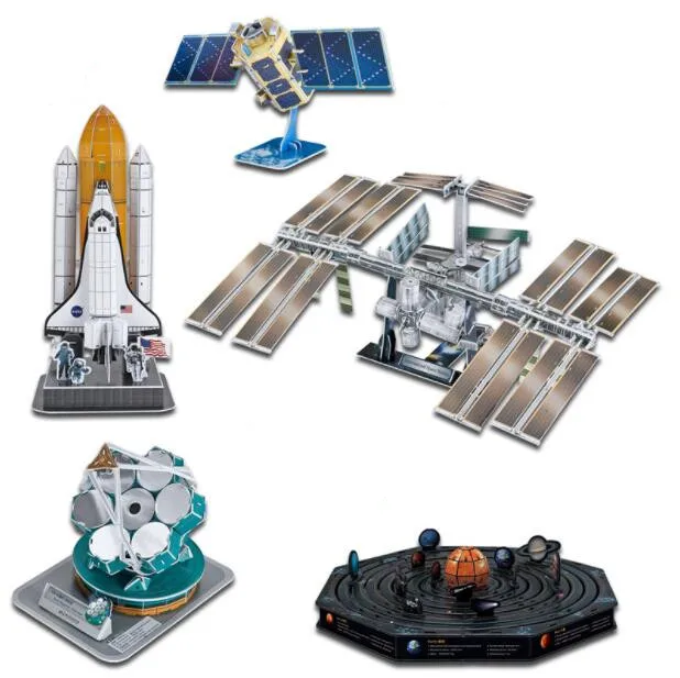space station discovery satellite kompsat-2 3D Paper DIY Jigsaw Puzzle Model Educational Toy Kits Children Boy Gift | Игрушки и хобби